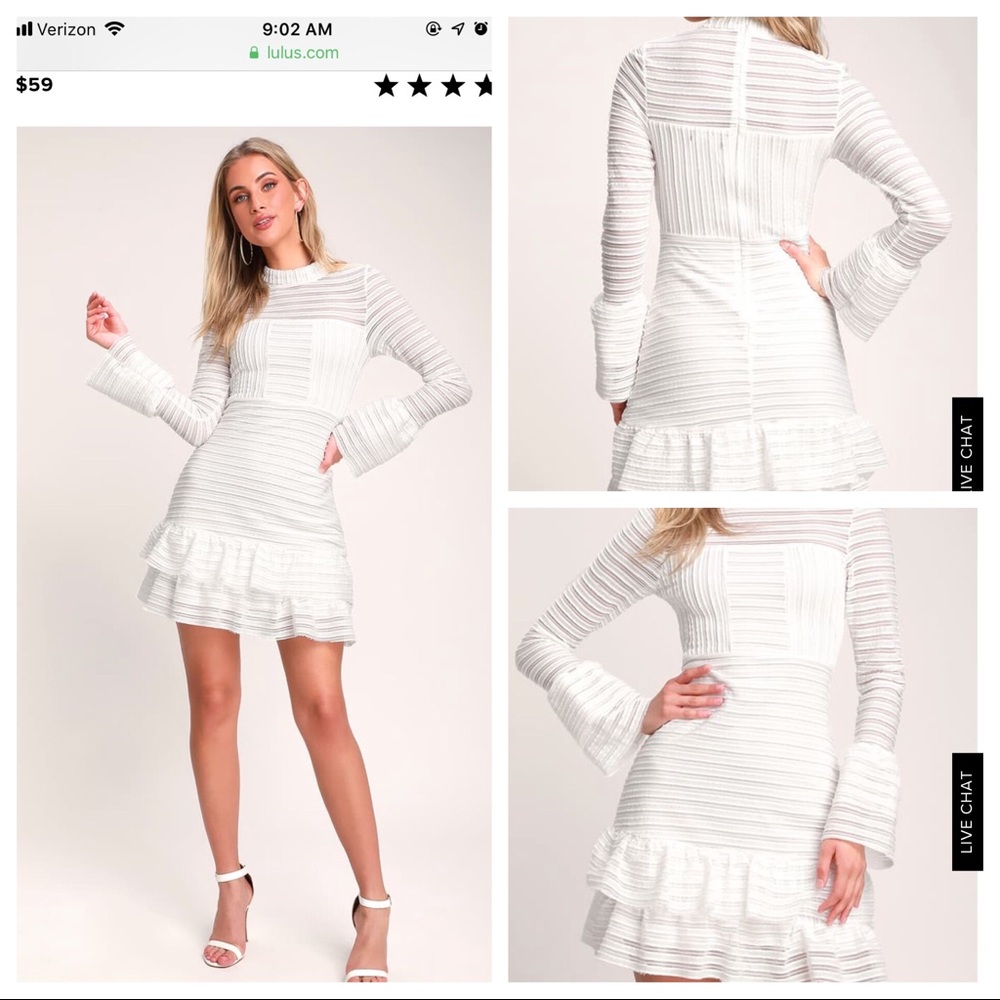 White Long Sleeve Dress